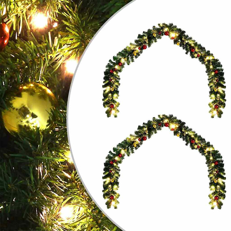 Load image into Gallery viewer, Vidaxl kerstkrans met 600 led 2 pcs groen pvc
