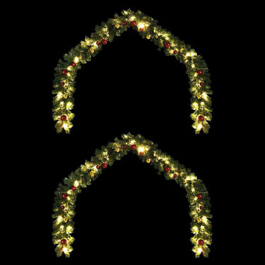 Vidaxl kerstkrans met 600 led 2 pcs groen pvc