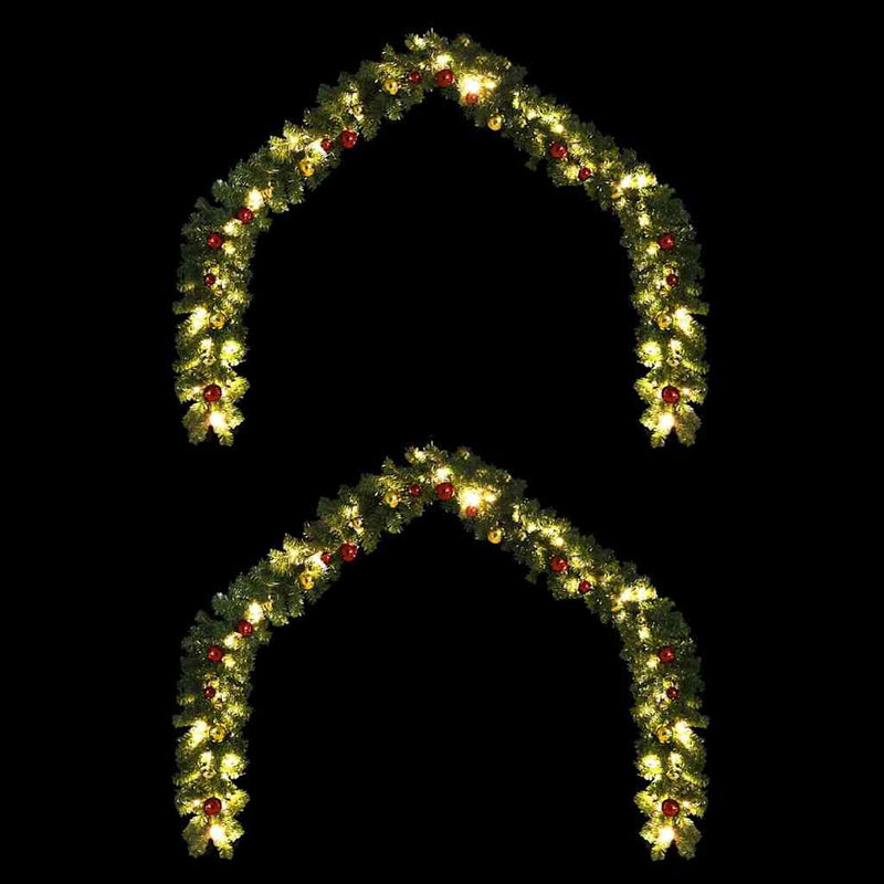 Load image into Gallery viewer, Vidaxl kerstkrans met 600 led 2 pcs groen pvc
