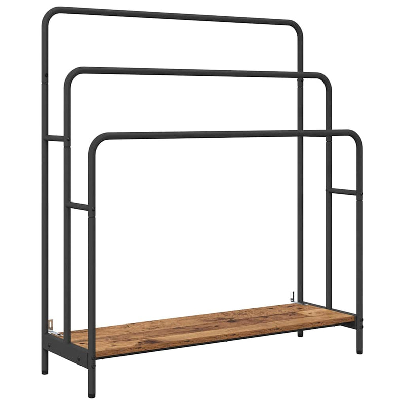 Load image into Gallery viewer, Vidaxl kledingrek met plank oudhout 90 x 30 x 100,5 cm bewerkt hout
