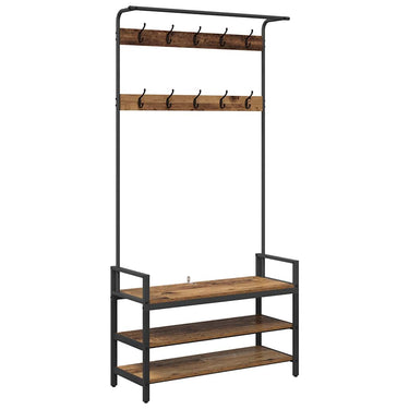 Vidaxl kapstok met plank oudhout 95 x 34 x 184 cm bewerkt hout