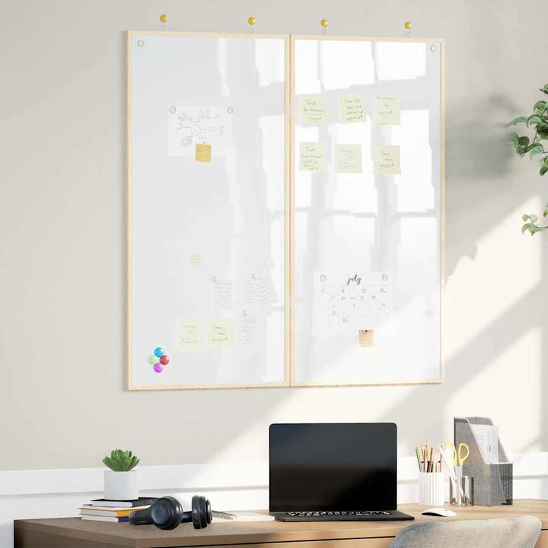 Load image into Gallery viewer, Vidaxl bulletinbord wit 80 x 80 x 1.4 cm massief grenenhout
