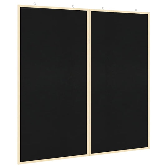 Vidaxl bulletinbord zwart 80 x 80 x 1.4 cm massief grenenhout