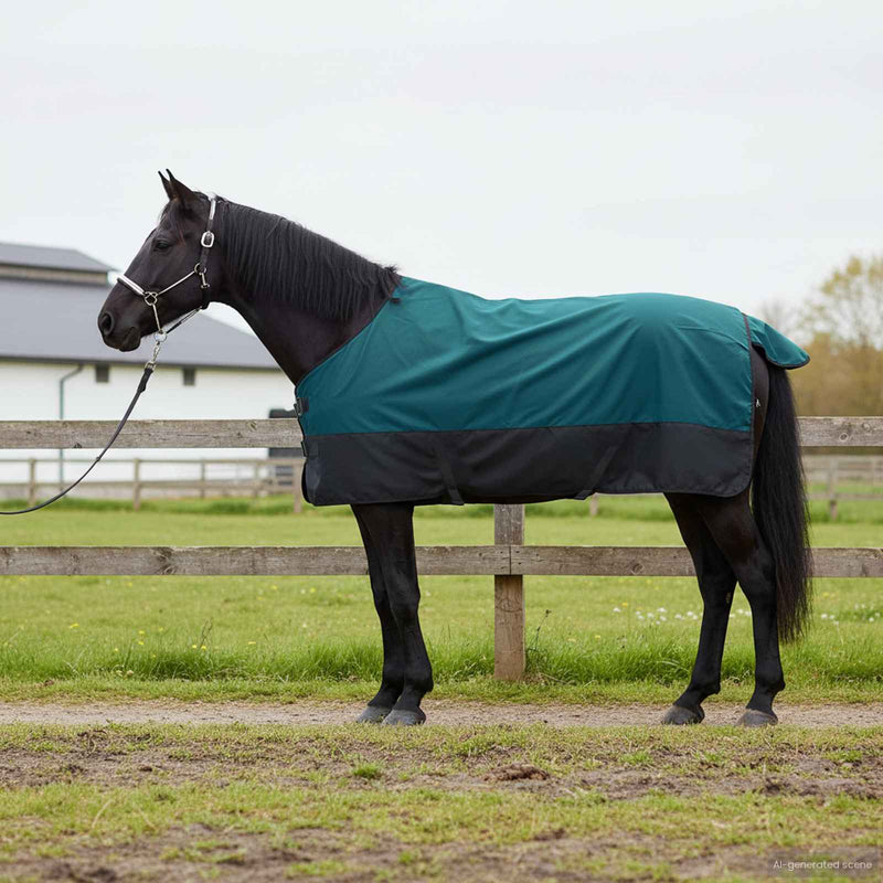 Load image into Gallery viewer, Vidaxl paardendeken donkergroen en zwart 105 cm polyester
