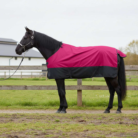 Vidaxl paardendeken roze en zwart 75 cm polyester