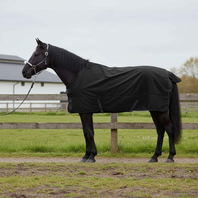 Load image into Gallery viewer, Vidaxl paardendeken donkergroen en zwart 145 cm polyester
