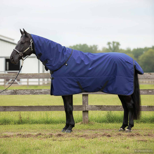 Vidaxl paardendeken donkergroen en zwart 135 cm polyester
