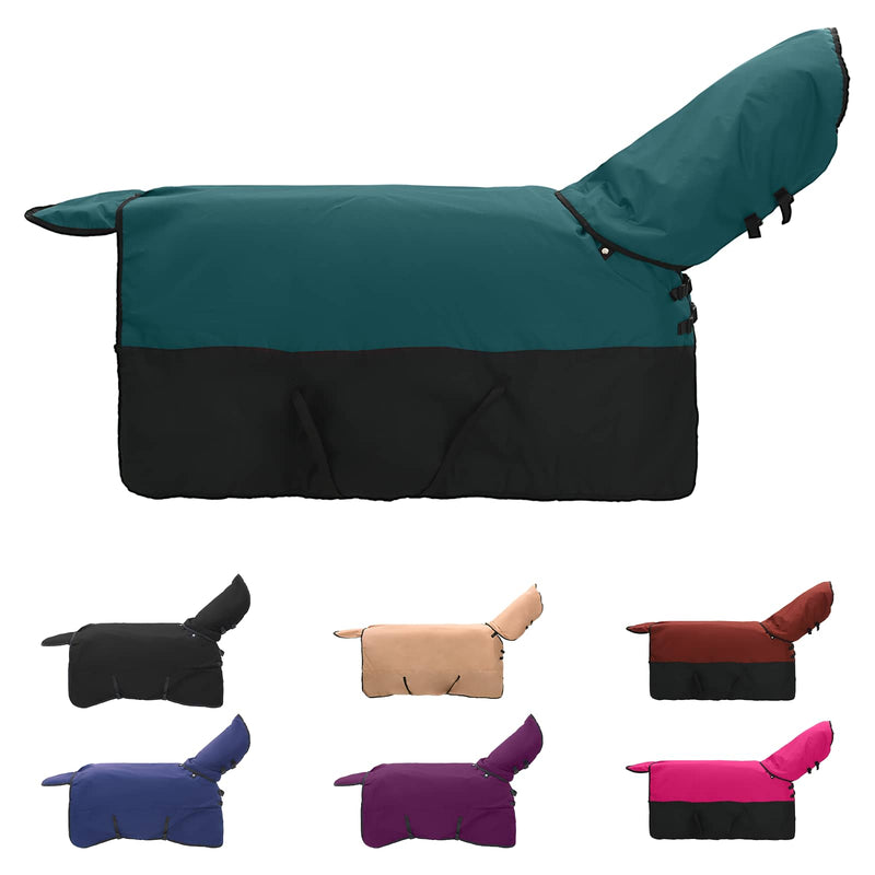 Load image into Gallery viewer, Vidaxl paardendeken donkergroen en zwart 85 cm polyester
