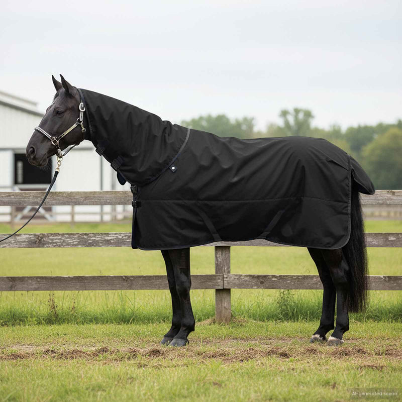 Load image into Gallery viewer, Vidaxl paardendeken donkergroen en zwart 95 cm polyester
