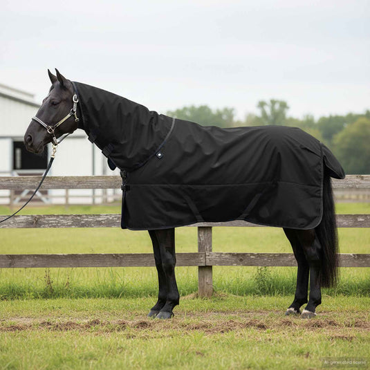 Vidaxl paardendeken donkergroen en zwart 105 cm polyester