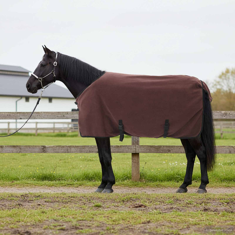 Load image into Gallery viewer, Vidaxl paardendeken volledig donkerbruin polyester
