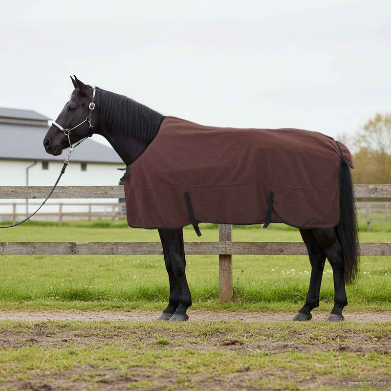 Load image into Gallery viewer, Vidaxl paardendeken volledig donkerbruin polyester
