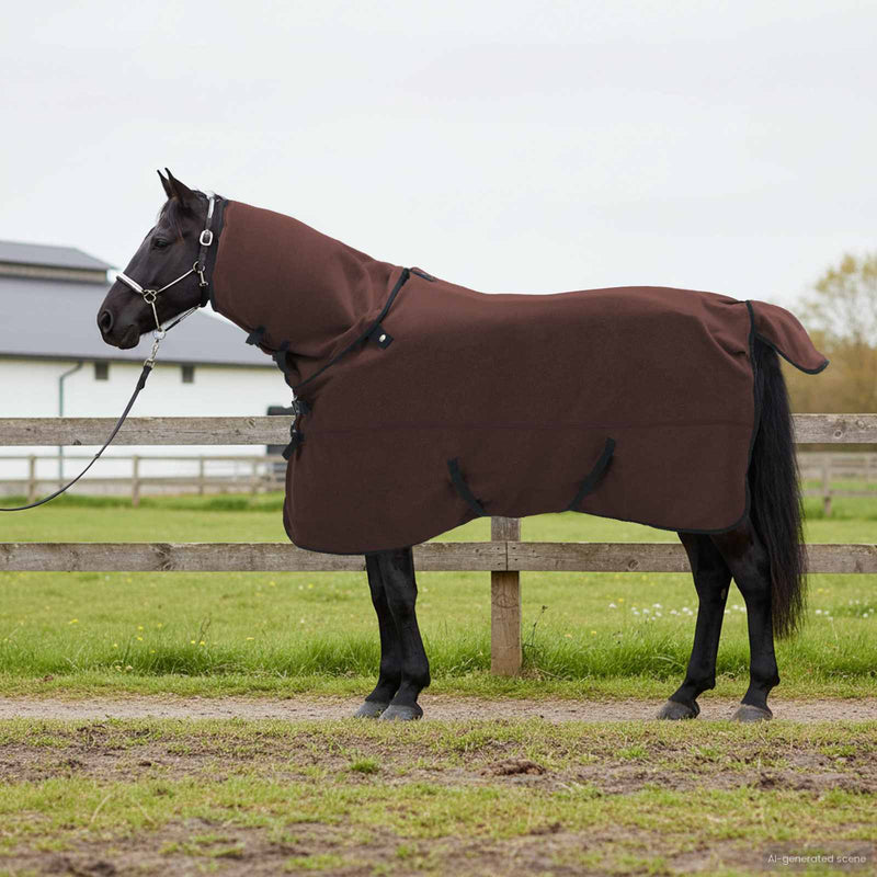 Load image into Gallery viewer, Vidaxl paardendeken volledig donkerbruin polyester
