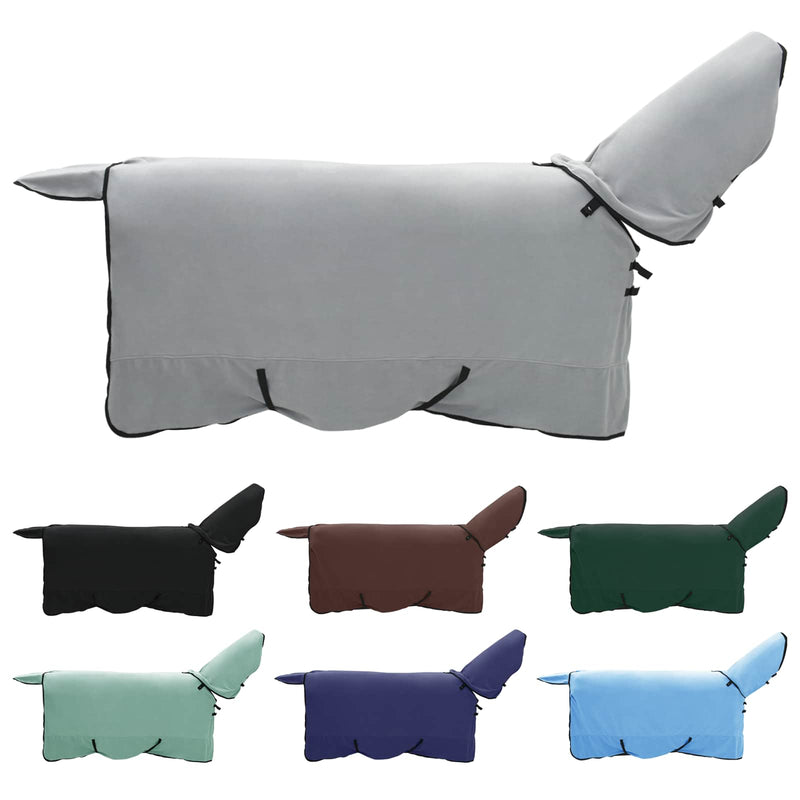 Load image into Gallery viewer, Vidaxl paardendeken volledig lichtgrijs en roze polyester
