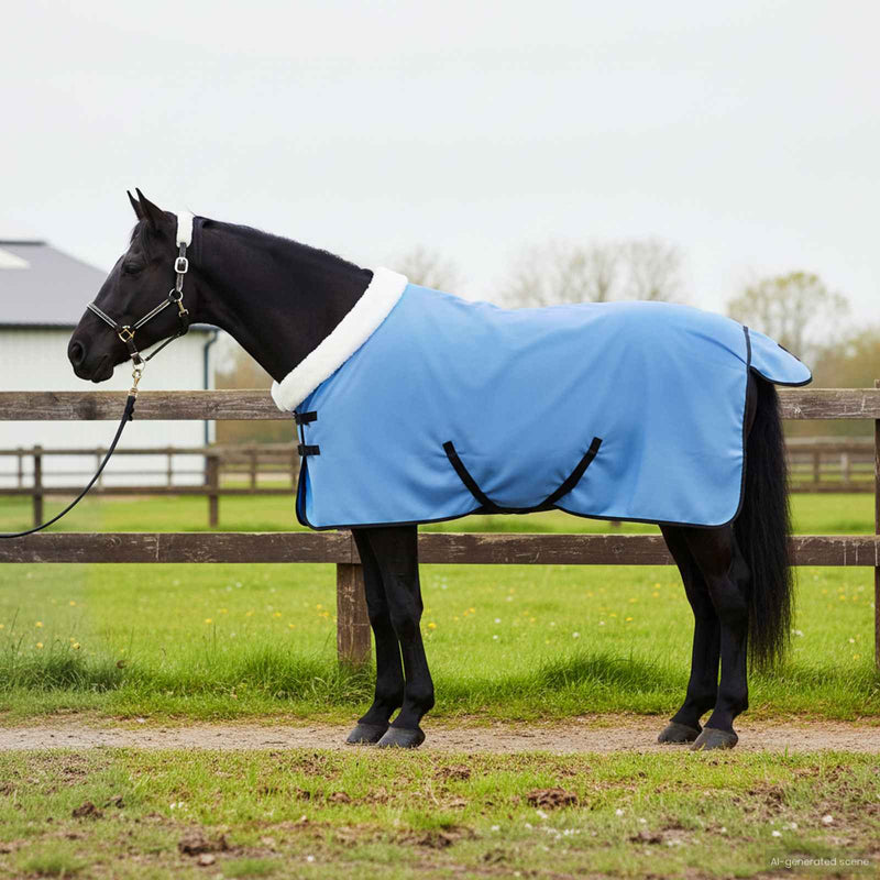 Load image into Gallery viewer, Vidaxl paardendeken volledige aqua 75 cm polar fleece
