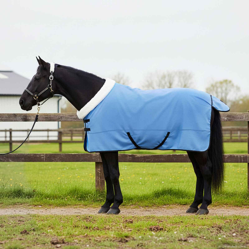 Load image into Gallery viewer, Vidaxl paardendeken volledige aqua 165 cm polar fleece
