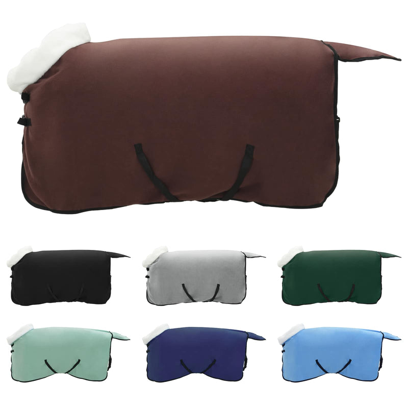 Load image into Gallery viewer, Vidaxl paardendeken volledig donkerbruin 85 cm polar fleece
