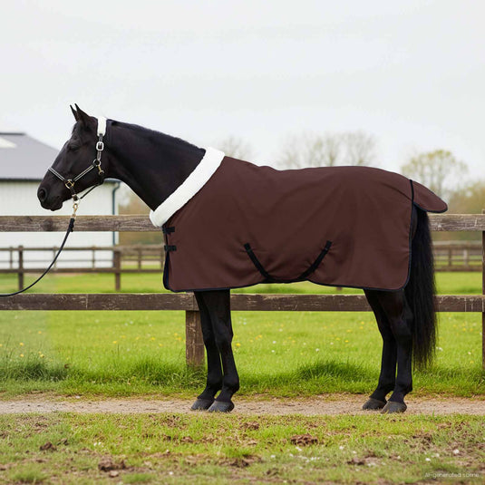 Vidaxl paardendeken volledig donkerbruin 115 cm polar fleece