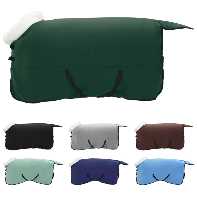 Load image into Gallery viewer, Vidaxl paardendeken volledig donkergroen 155 cm polar fleece
