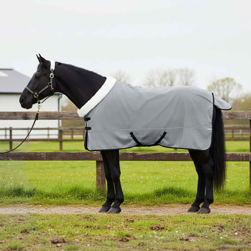 Load image into Gallery viewer, Vidaxl paardendeken volledig donkergroen 155 cm polar fleece
