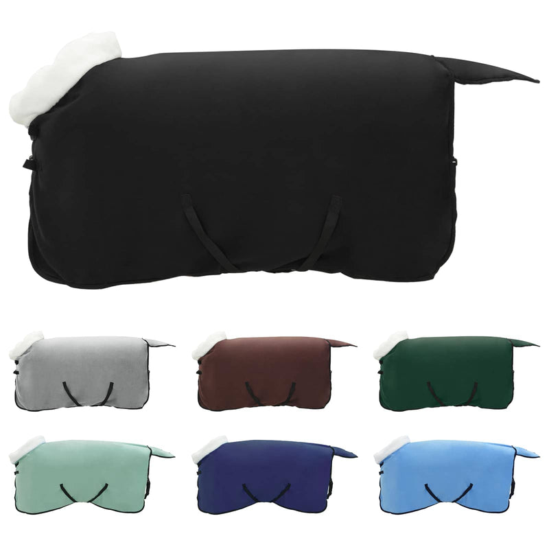 Load image into Gallery viewer, Vidaxl paardendeken zwart 85 cm polar fleece
