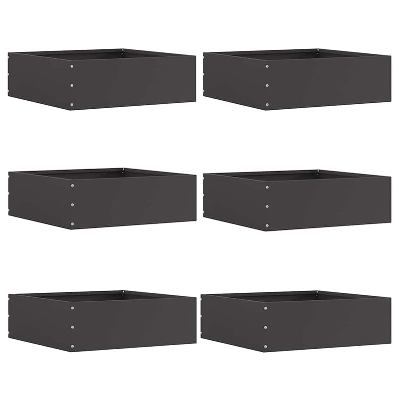 Load image into Gallery viewer, Vidaxl tuinrand 6 pcs zwart 40 x 40 x 13 cm staal
