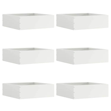 Vidaxl tuinrand 6 pcs wit 40 x 40 x 13 cm staal