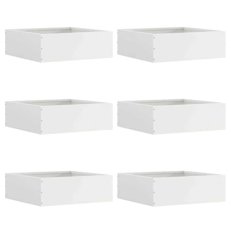 Load image into Gallery viewer, Vidaxl tuinrand 6 pcs wit 40 x 40 x 13 cm staal
