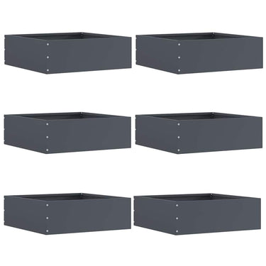 Vidaxl tuinrand 6 pcs antraciet 40 x 40 x 13 cm staal