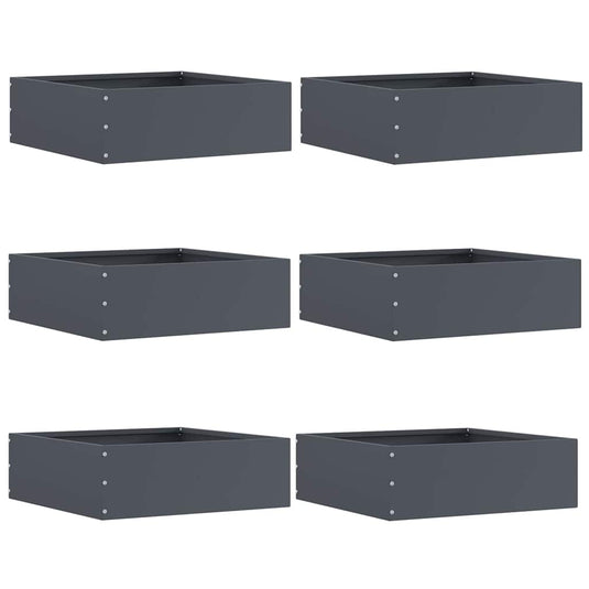 Vidaxl tuinrand 6 pcs antraciet 40 x 40 x 13 cm staal