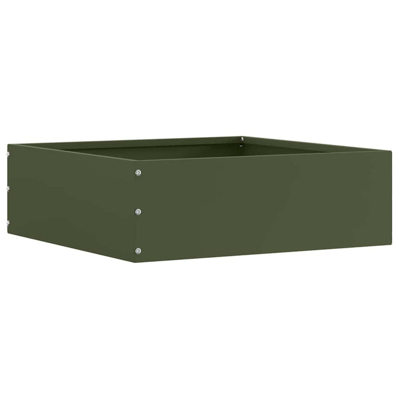 Load image into Gallery viewer, Vidaxl tuinrand olijf groen 40 x 40 x 13 cm staal
