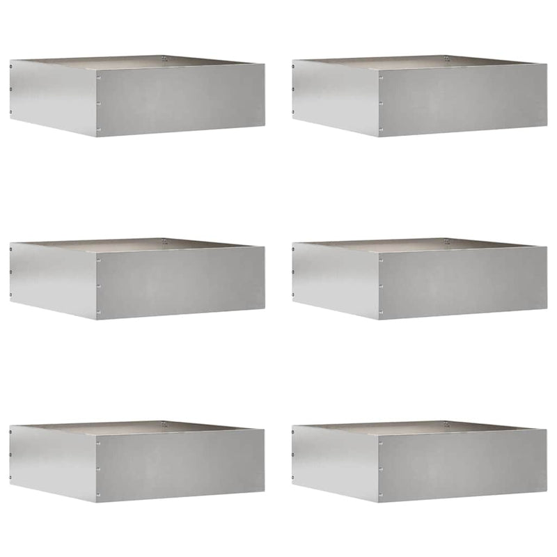 Load image into Gallery viewer, Vidaxl tuinrand 6 pcs zilver 40 x 40 x 13 cm roestvrij staal
