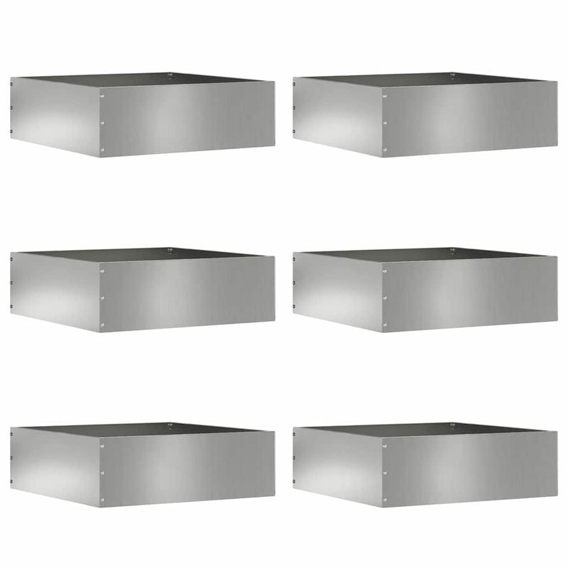 Load image into Gallery viewer, Vidaxl tuinrand 6 pcs zilver 40 x 40 x 13 cm gegalvaniseerd staal

