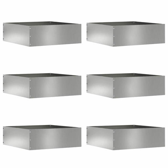 Vidaxl tuinrand 6 pcs zilver 40 x 40 x 13 cm gegalvaniseerd staal
