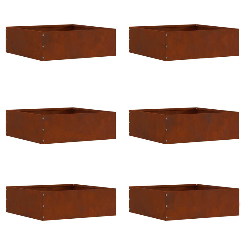 Load image into Gallery viewer, Vidaxl tuinrand 6 pcs roestig 40 x 40 x 13 cm cortenstaal
