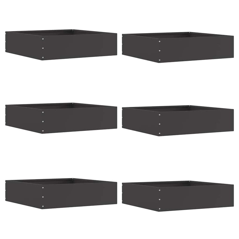 Load image into Gallery viewer, Vidaxl tuinrand 6 pcs zwart 50 x 50 x 13 cm staal
