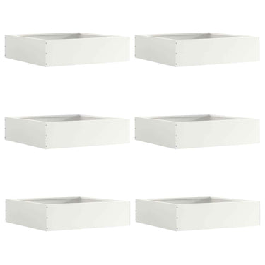 Vidaxl tuinrand 6 pcs wit 50 x 50 x 13 cm staal