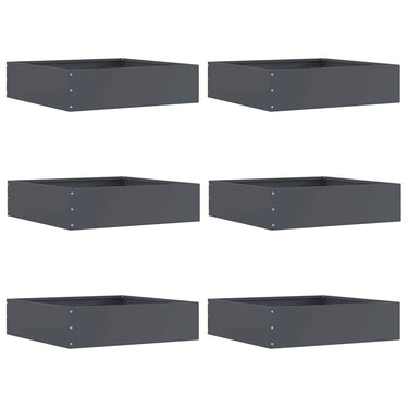 Vidaxl tuinrand 6 pcs antraciet 50 x 50 x 13 cm staal