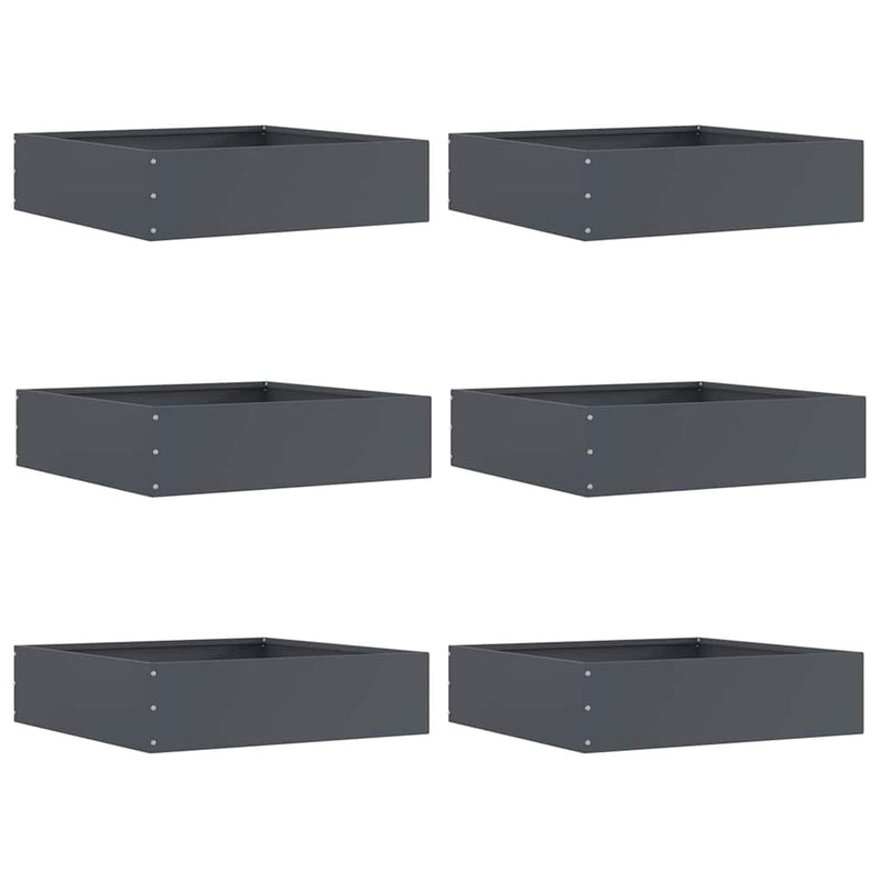 Load image into Gallery viewer, Vidaxl tuinrand 6 pcs antraciet 50 x 50 x 13 cm staal
