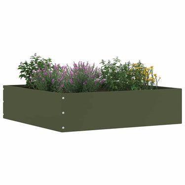 Vidaxl tuinrand olijfgroen 50 x 50 x 13 cm staal