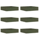Vidaxl tuinrand 6 pcs olijf groen 50 x 50 x 13 cm staal