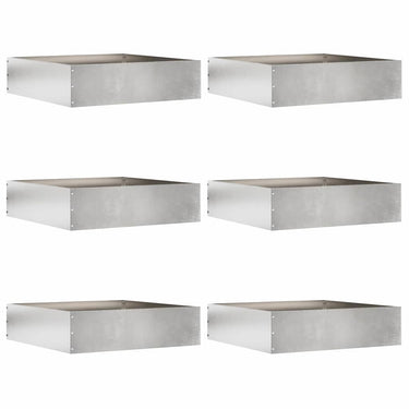Vidaxl tuinrand 6 pcs zilver 50 x 50 x 13 cm roestvrij staal