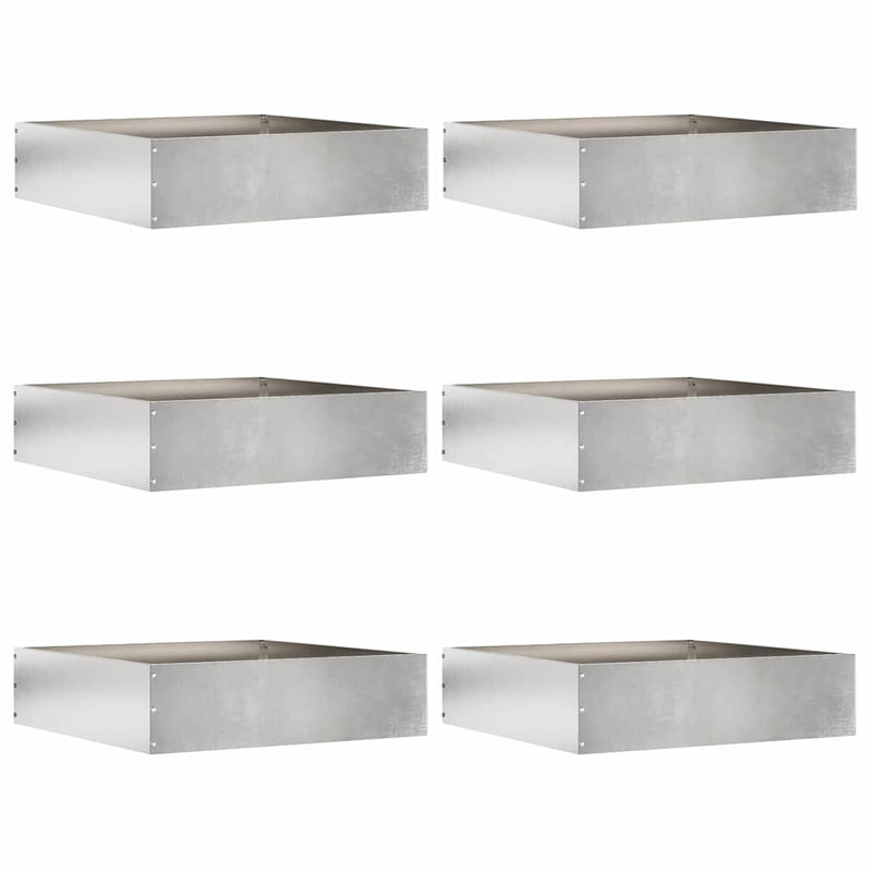 Load image into Gallery viewer, Vidaxl tuinrand 6 pcs zilver 50 x 50 x 13 cm roestvrij staal
