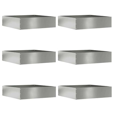 Vidaxl tuinrand 6 pcs zilver 50 x 50 x 13 cm gegalvaniseerd staal