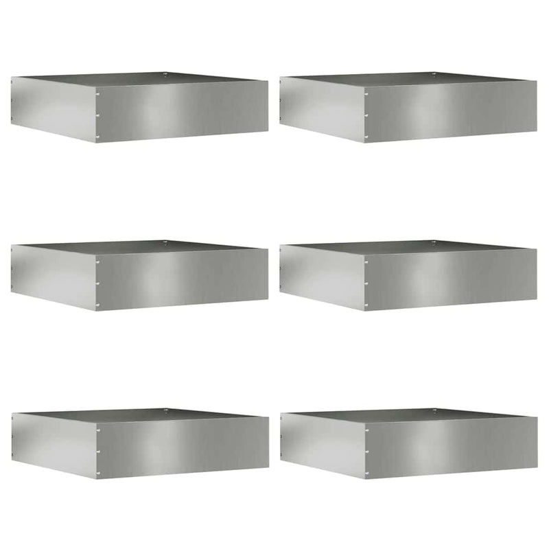 Load image into Gallery viewer, Vidaxl tuinrand 6 pcs zilver 50 x 50 x 13 cm gegalvaniseerd staal
