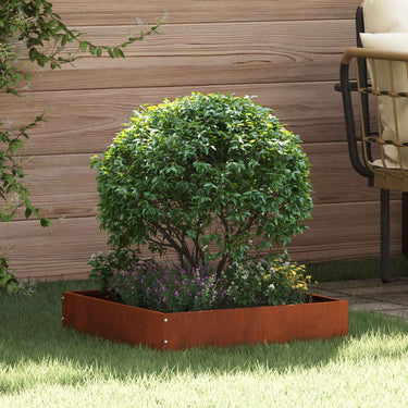 Vidaxl tuinrand roestig 50 x 50 x 13 cm cortenstaal