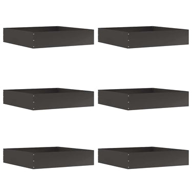 Vidaxl tuinrand 6 pcs zwart 60 x 60 x 13 cm staal