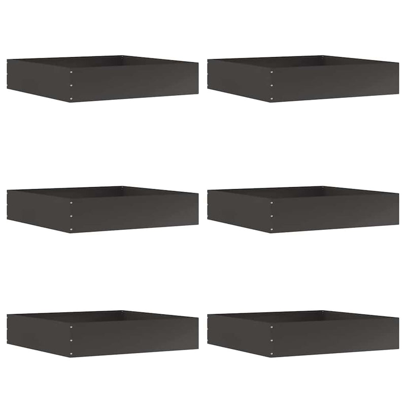 Load image into Gallery viewer, Vidaxl tuinrand 6 pcs zwart 60 x 60 x 13 cm staal
