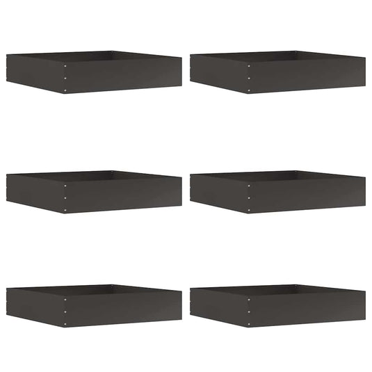 Vidaxl tuinrand 6 pcs zwart 60 x 60 x 13 cm staal