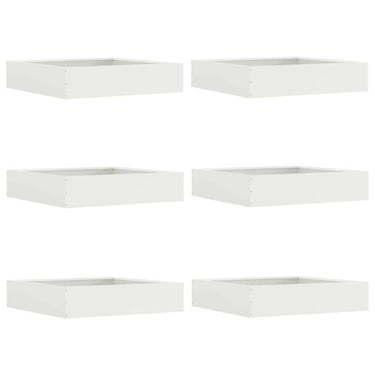 Vidaxl tuinrand 6 pcs wit 60 x 60 x 13 cm staal